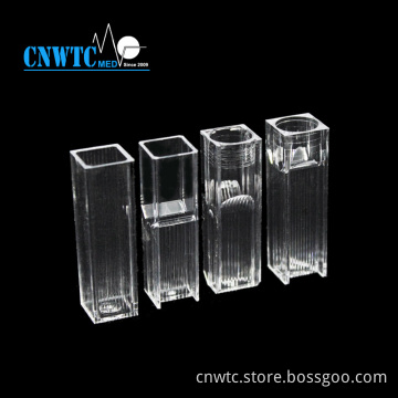 Polystyrene Square Cuvette with 4 Clear Sides for Spectrophotometer